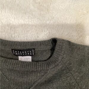 Barneys New York Men's Dark Gray Crewneck Sweater
